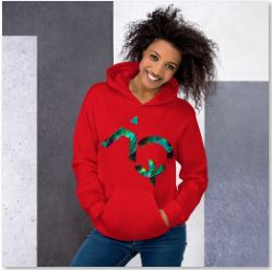 Hoodie for Girls-black, white, blue, pink, grey. Aquarius Star Sign. WickedYo.